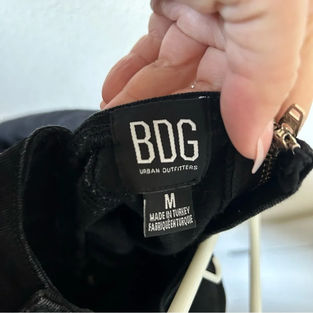 BDG Black Square Neck Denim Mini Dress